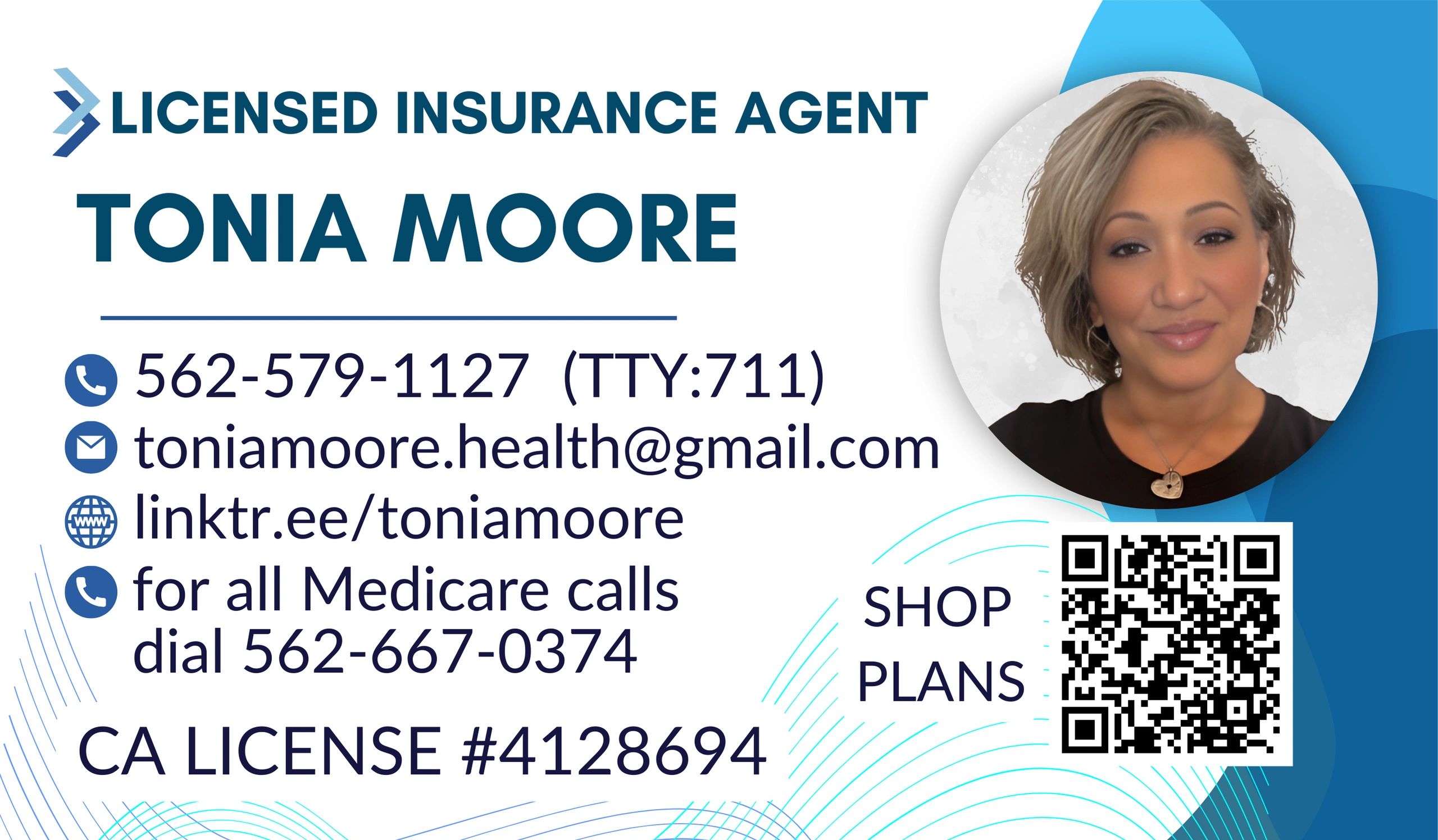 Tonia Moore Insurance Business Card