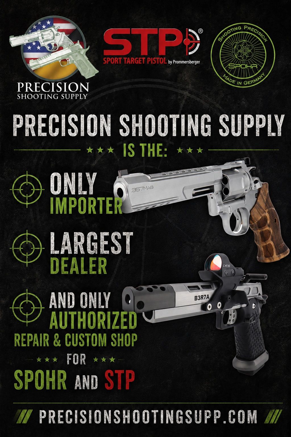 Precision shooting supply is the largest dealer of Spohr and STP