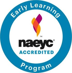 NAEYC Accredited Early Learning Program logo with blue circular border.