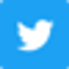 Twitter logo on a blue background.