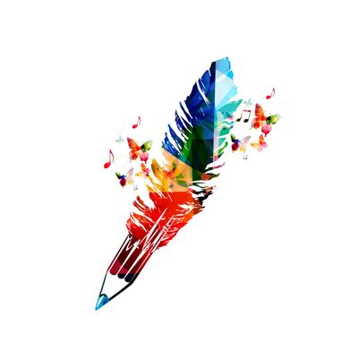 A pencil explodes with colors and ideas!