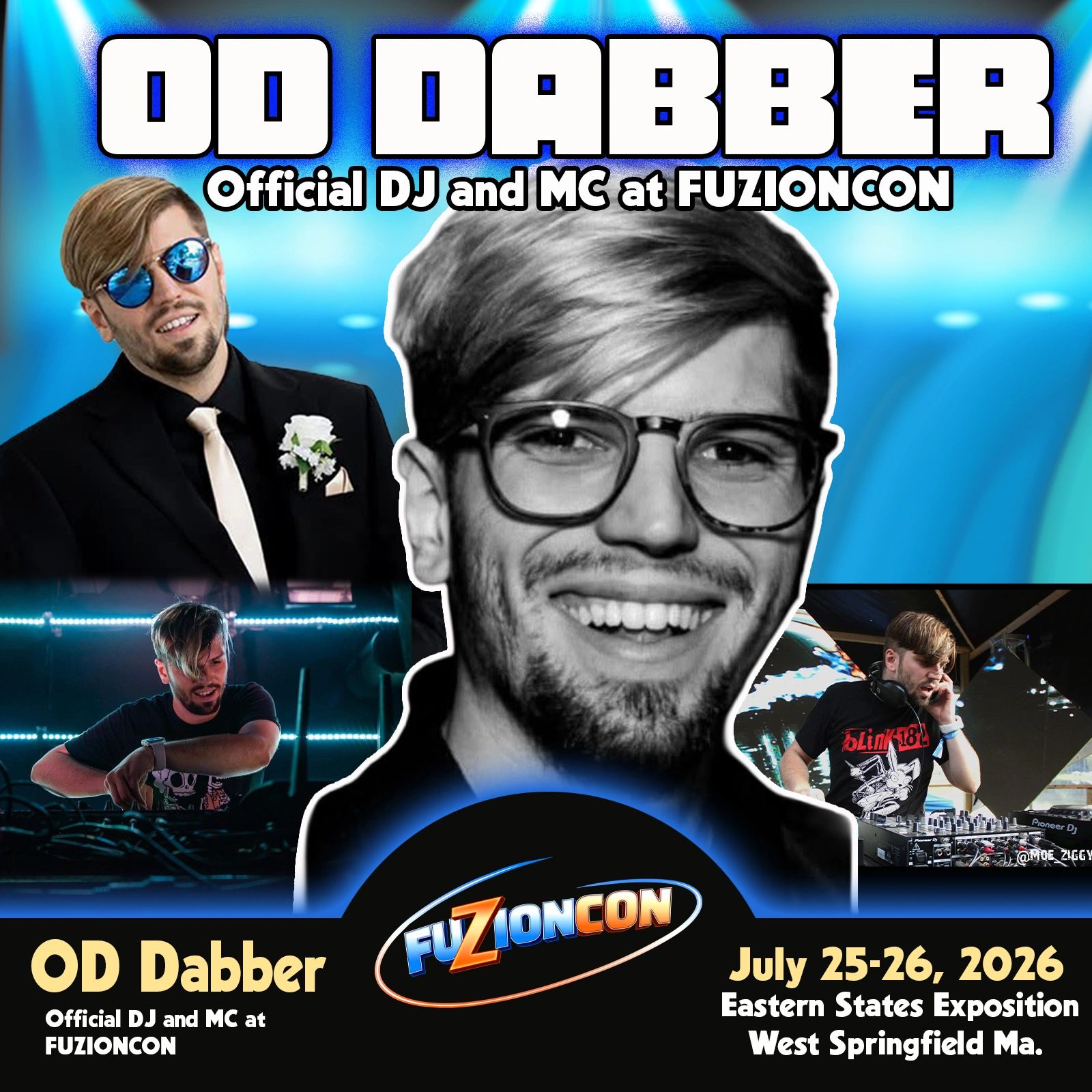 OD Dabber, official DJ and MC at FUZIONCON 2026 event in West Springfield, MA.