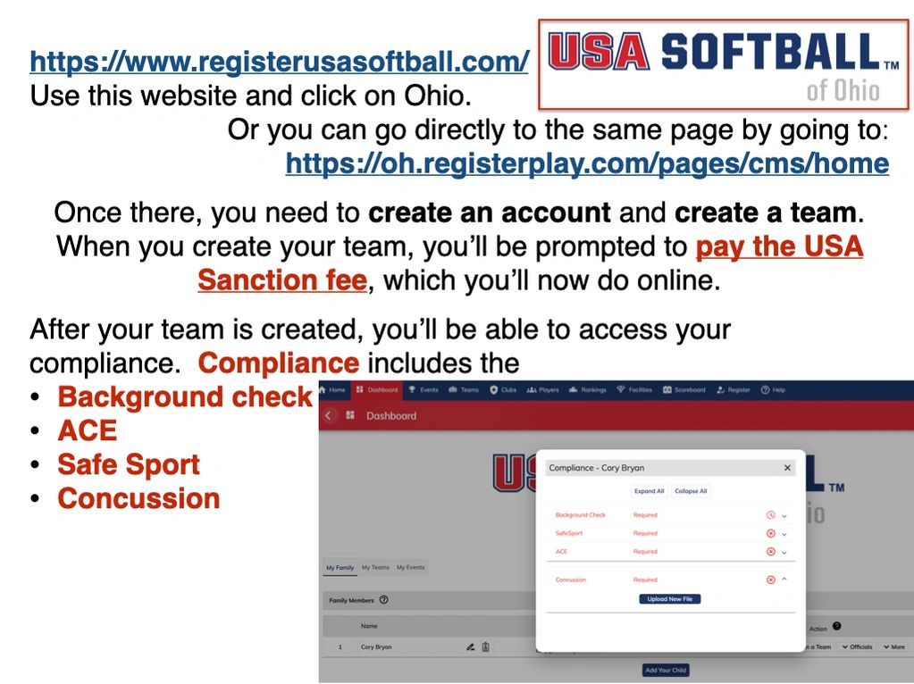 USA OHIO SOFTBALL SANCTION