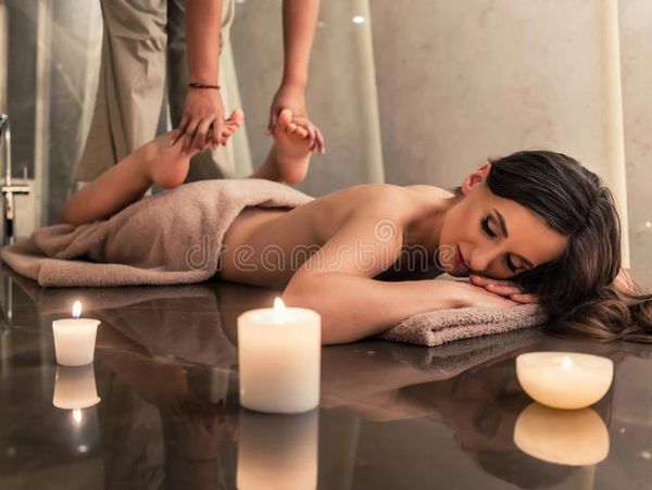  A female client having a massage