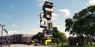 jenga observation tower at maverick park