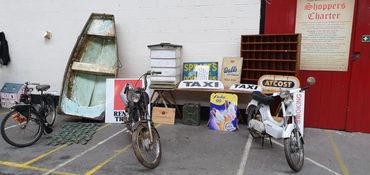 Original vintage bikes, boat and other interesting paraphernalia 