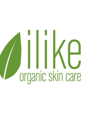Green leaf logo with 'ilike organic skin care' text.