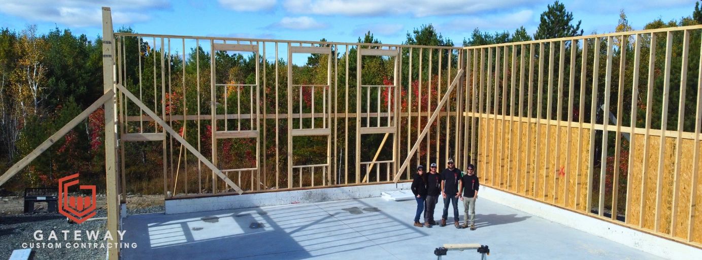 Framing Garage Sudbury Contracting Team Construction Project Concrete Heated Floor