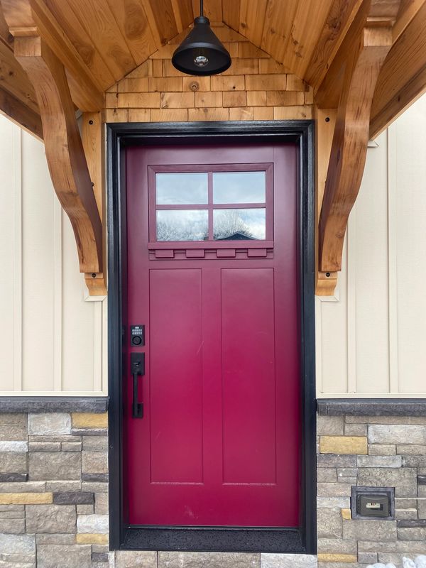 Front door and portico in Marriottsville, MD