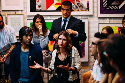 group of people having a conversation