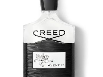 Bottle of Creed Aventus perfume.