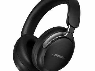 Black Bose wireless headphones.