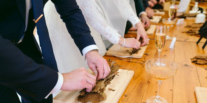 Live Cigar rolling at a UK Wedding