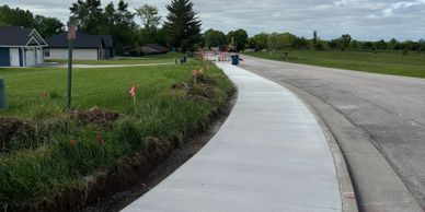 Picture of new sidewalk along Henwick Lane.