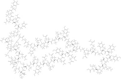 Complex molecular structure diagram in black and white.