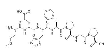 Chemical structure of a peptide molecule.