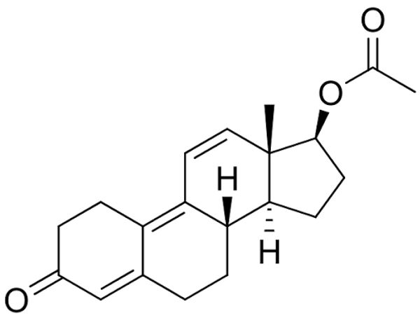 Chemical structure of a steroid compound with acetyl and keto functional groups.