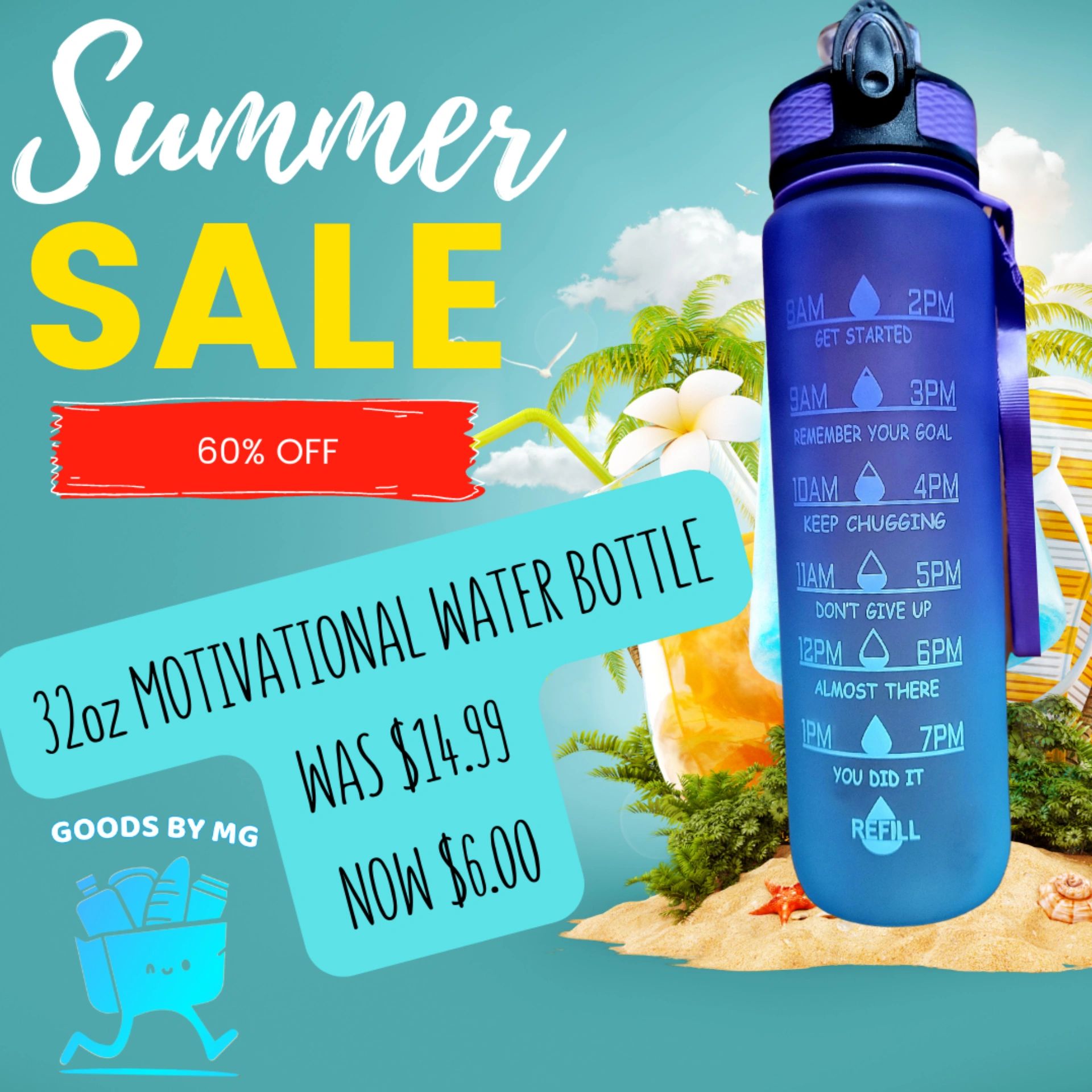 Motivational Water Bottle Motivational Water Bottle, Water Bottle