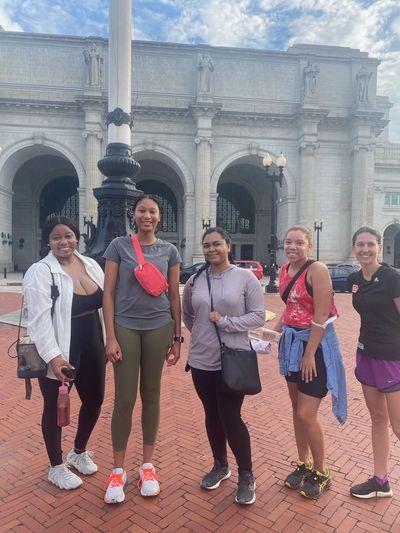 CGWWDC members posing for a photo before a walk at Union Station