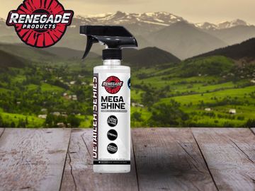 Renegade Mega Shine Dressing: Cherry-scented, high shine for tires and trim.