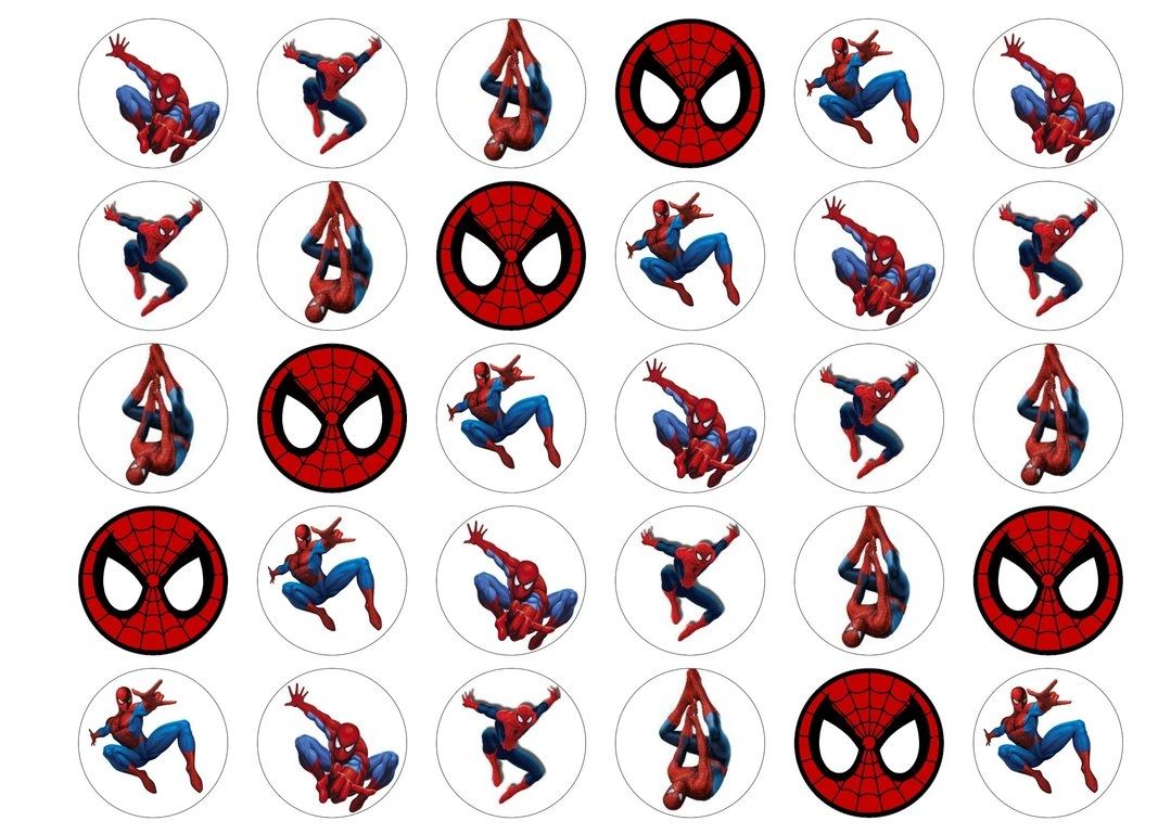 Spiderman Cupcake Toppers
