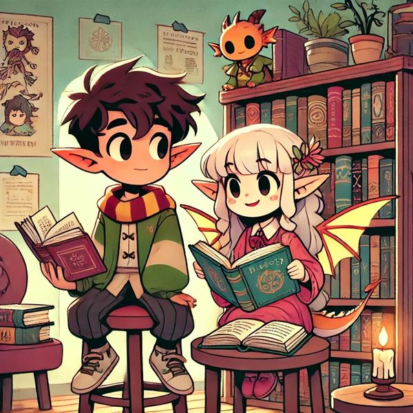 elf reading books