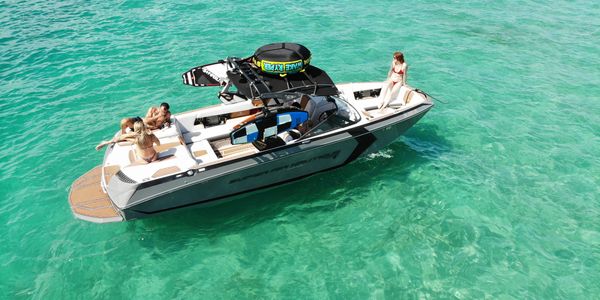 Relax at the Haulover Sandbar after a wake surfing session.
