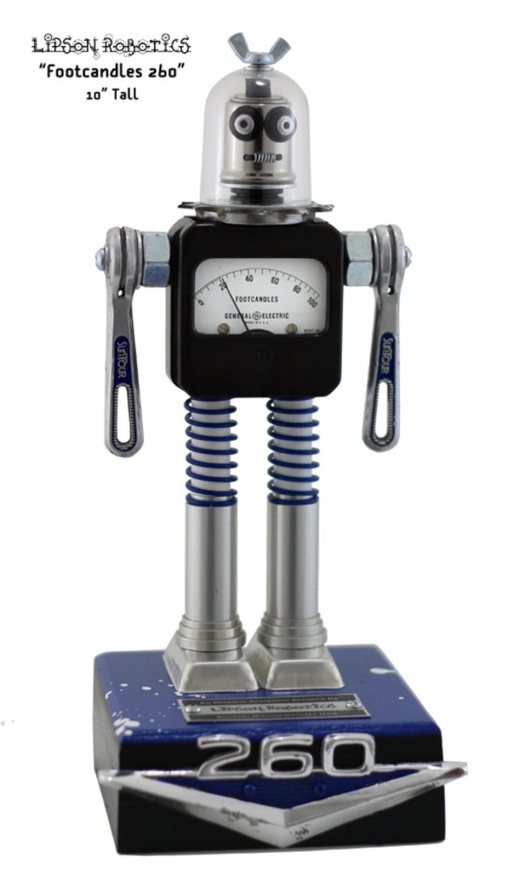 Footcandles 260, 2026
Found objects, assemblage
10 x 4 x 4 in (25.4 x 10.16 x 10.16 cm)
$550