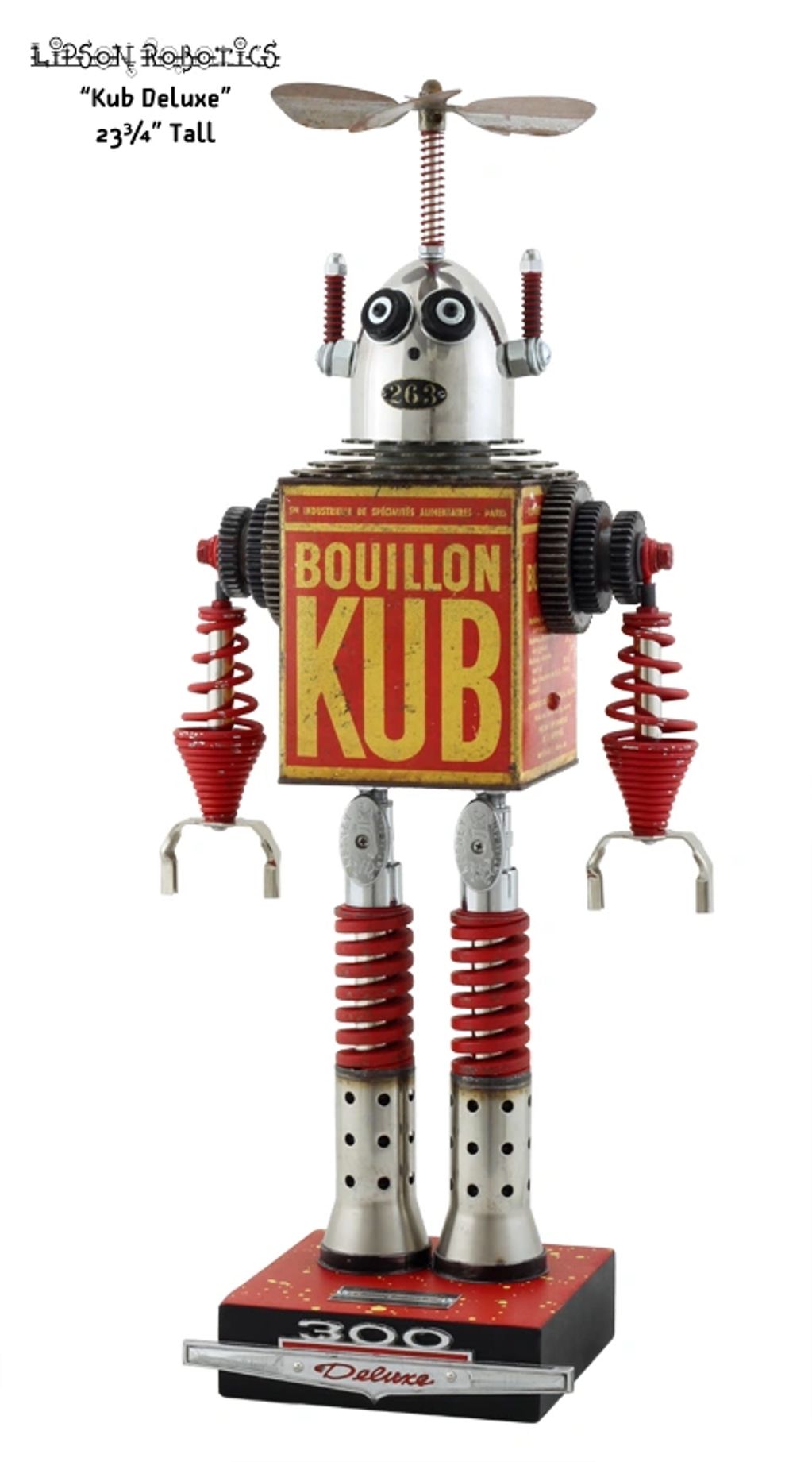 Kub Deluxe, 2025 
Found object assemblage 
23 ¾ inches tall