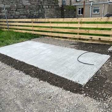 Concrete base installed for a new summer house 