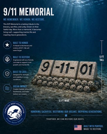 9/11 memorial underwater reef tribute honoring heroes and restoring oceans.