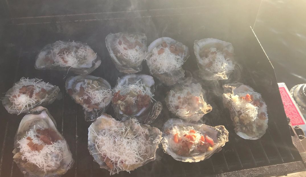 Grilled oysters