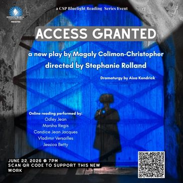 Poster for a play reading event titled 'Access Granted'.