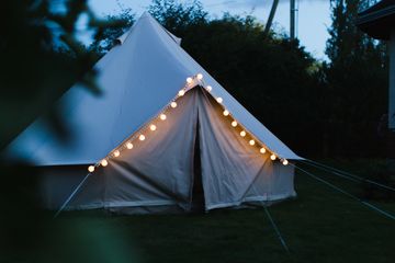 Bell tent with lights 
