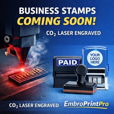 Promotion for CO2 laser engraved business stamps coming soon.