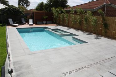 Bluestone Paving pool surrounds in Berwick