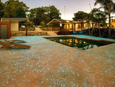 Exposed Aggregate with Glow Stones, Pool Surrounds and renovation
