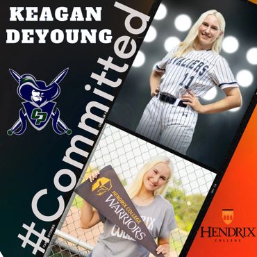 Keagan DeYoung committed to Hendrix College Warriors softball team.