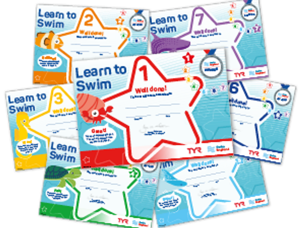 Swimming lesson awards - learn to swim, Swim England 