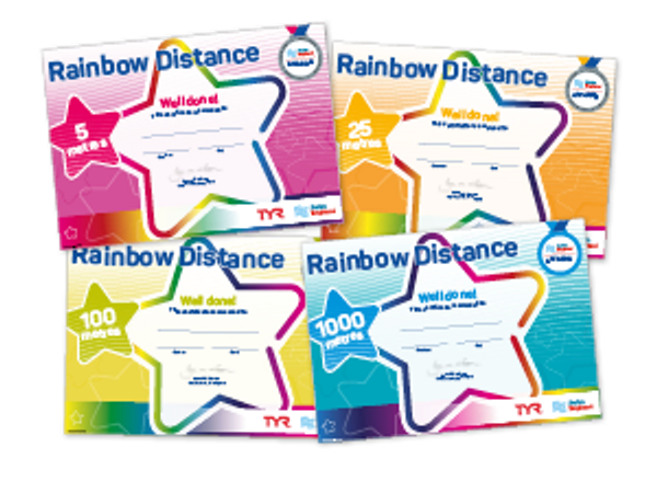 Swimming lesson awards - swimming distance, learn to swim