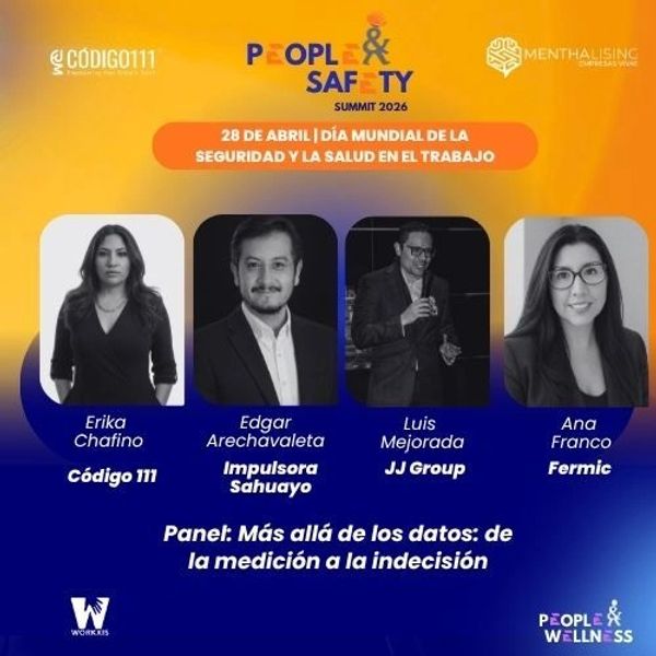 Panel on workplace safety data analysis featuring four speakers for World Safety and Health Day 2026.