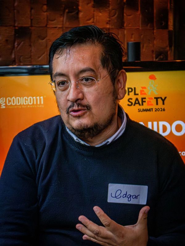 Man named Edgar speaking at People Safety Summit 2026 event.