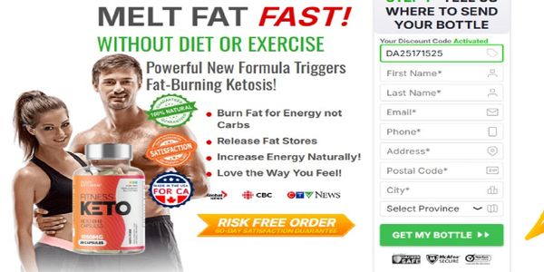 Keto fat-burning supplement ad promising fast results without diet or exercise.