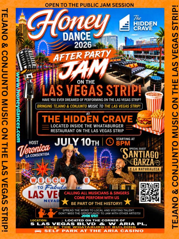 Flyer for Honey Dance 2026 After Party Jam on Las Vegas Strip.