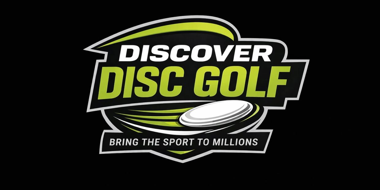 Logo promoting disc golf with the phrase 'Discover Disc Golf'.