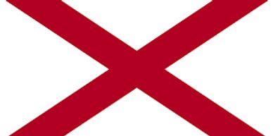 Flag with a red diagonal cross on a white background.