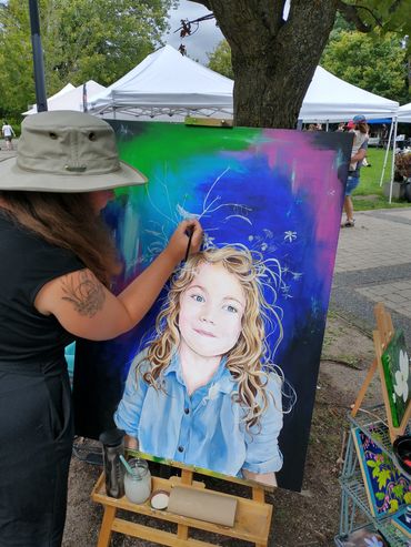 Live painting at the Silver Bean Cafe