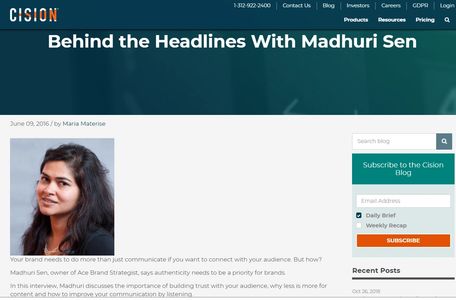 Interview with Madhuri Sen, A.C.E Brand Strategist
