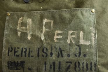 Military bag made from a deconstructed vintage sea bag
