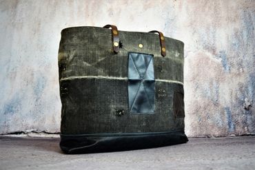 Bag made from vintage german military textiles